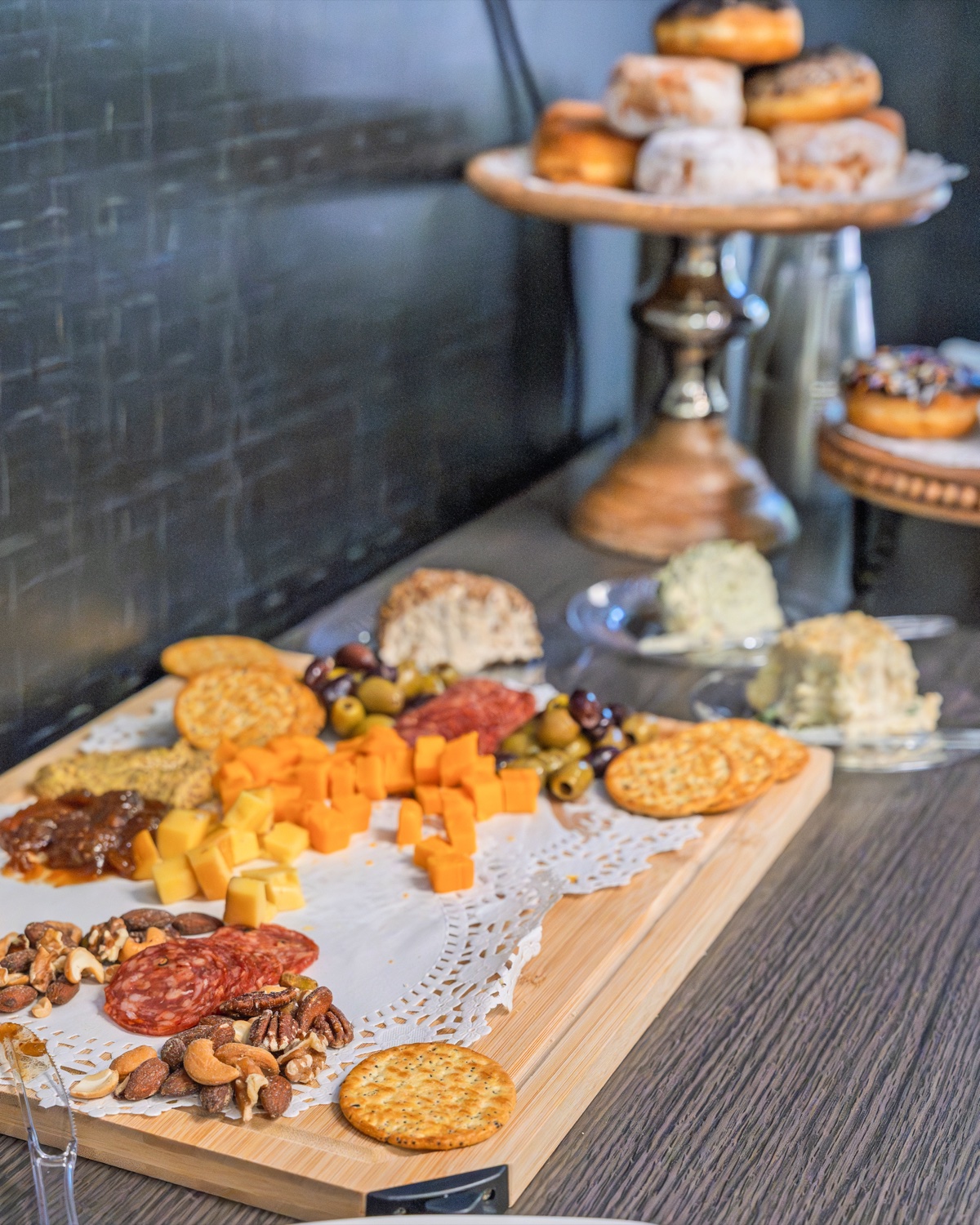 Charcuterie spread and dessert display at Austin event — event photography by Reinier Lop