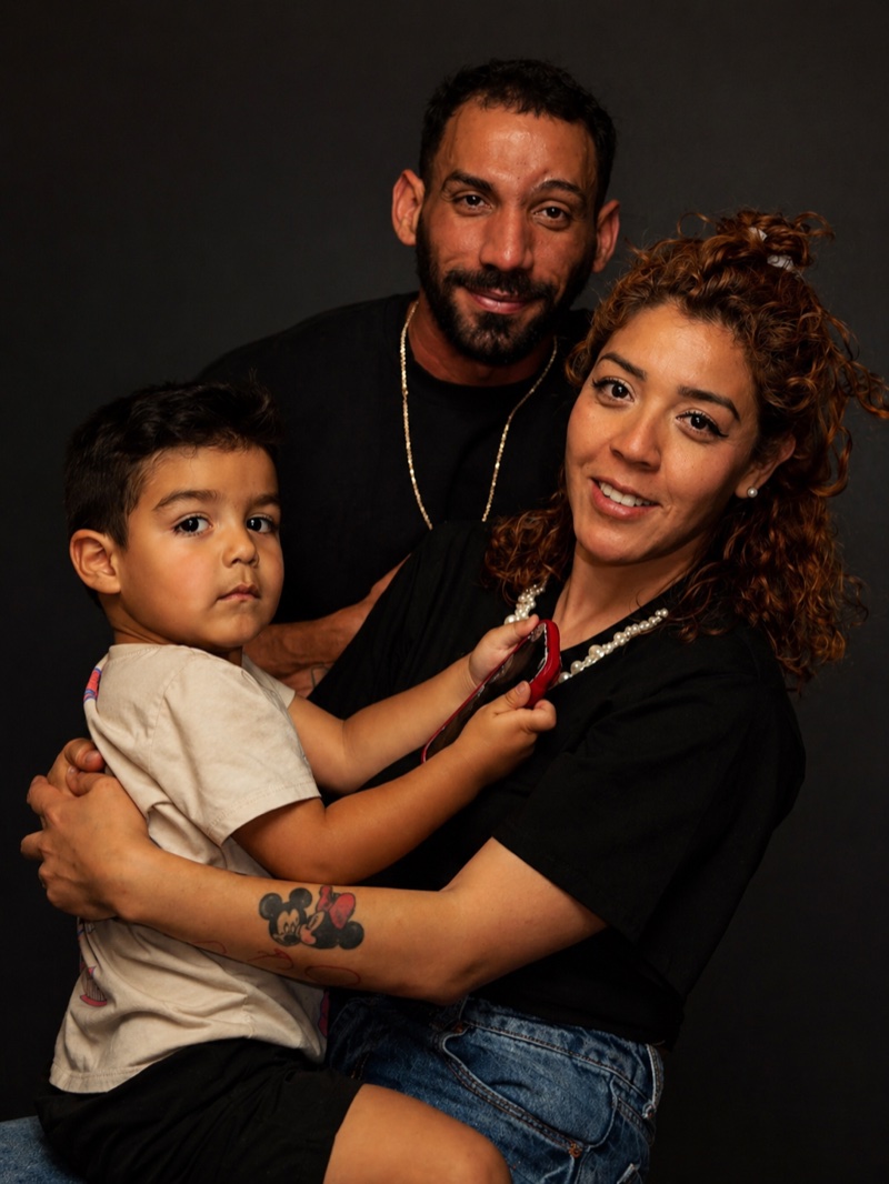 Studio family portrait of dad, mom and toddler son — Austin family photographer
